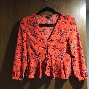 TopShop Crop Eyelet Blouse